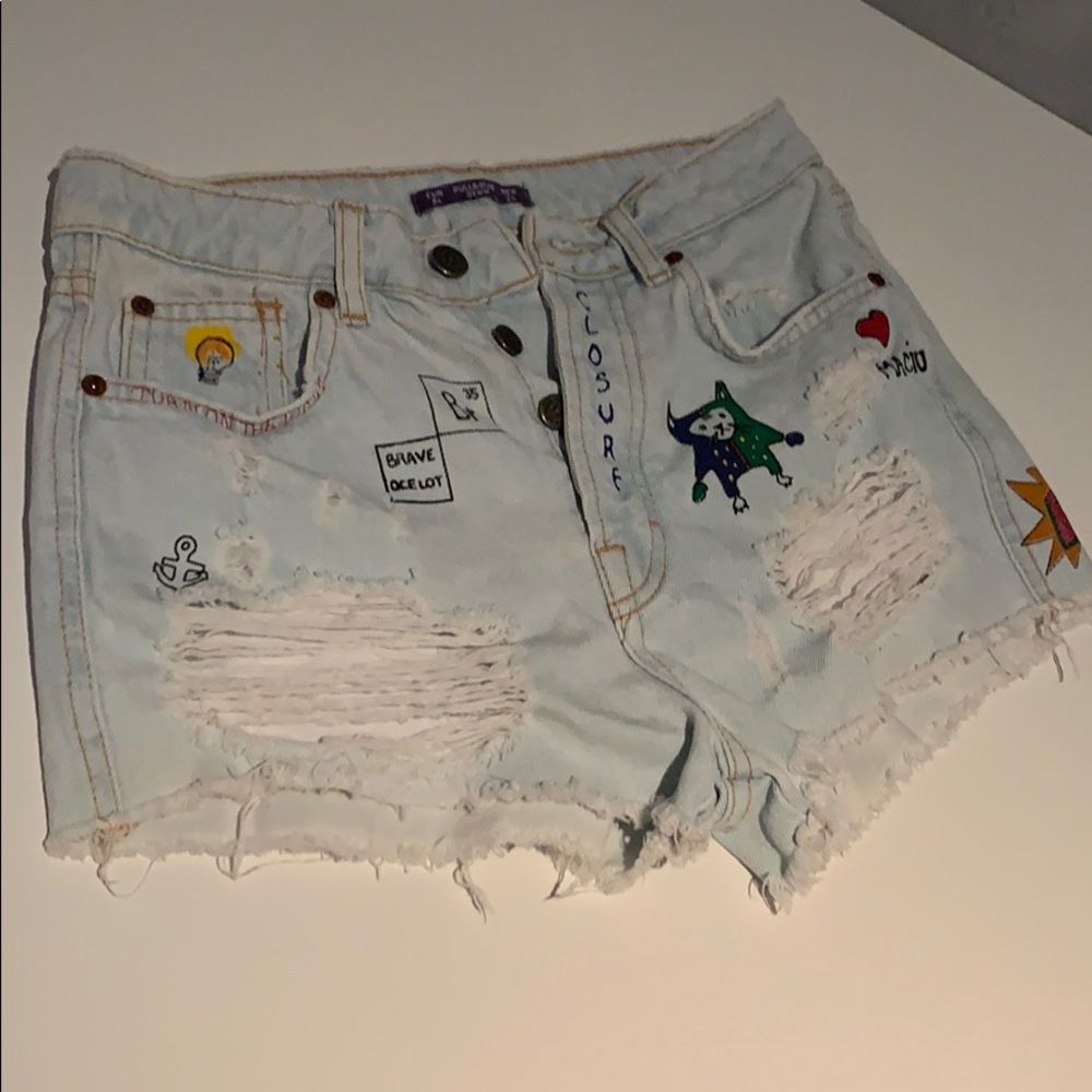 Hand painted custom shorts